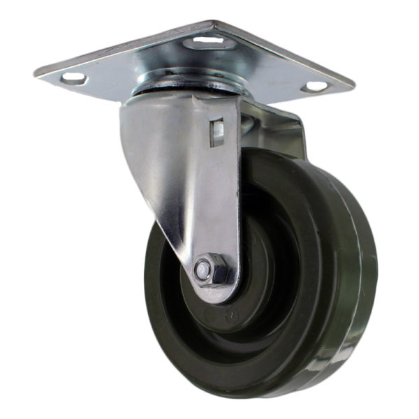 Hi Temp Green Wheel with Baxter Style Zinc Plated Caster