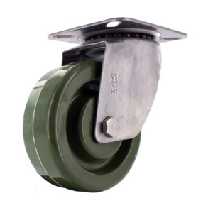 Hi Temp Green Wheel with Standard Stainless Steel Caster