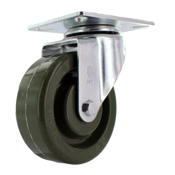 Hi Temp Green Wheel with Standard Zinc Plated Caster