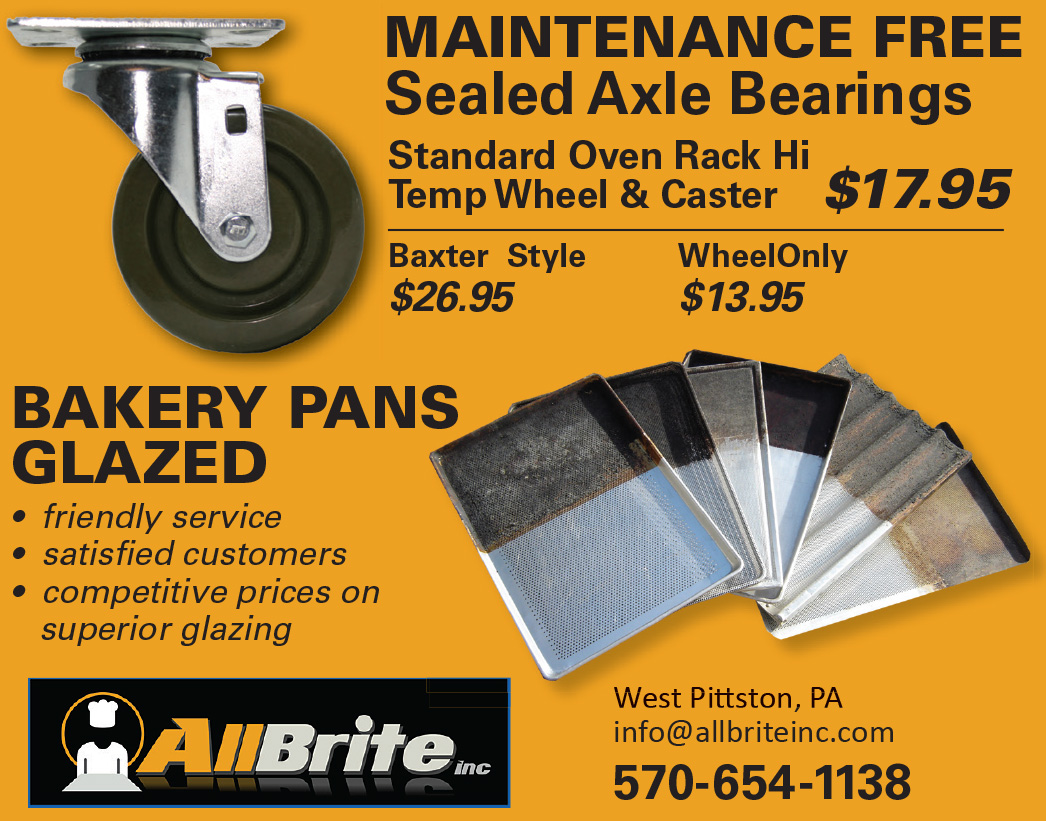AllBrite - Maintenance Free Sealed Axle Bearings - Bakery Pans Glazed - Call 570-654-1138